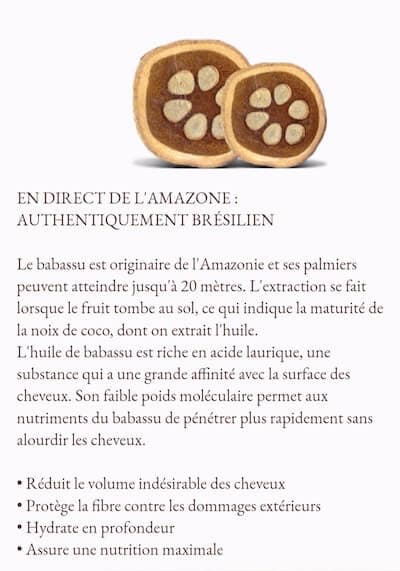 Produit de lissage brésilien Babassu - Description et avantages